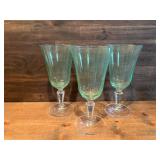 Set of 3~ Miller Rogaska "ALFRESCO" Green Crystal
