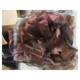 Tote Of Long Brown Sheer Ties/Scarves
