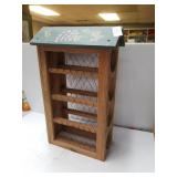 Wine Rack 4 Bottle Wood & Chicken Wire