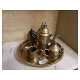 Vintage Brass Like Tea Set