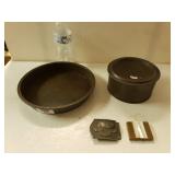 Vintage Cake Pan, Canister Belt Buckle And