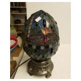 Beautiful Stained Glass Lighted Egg. Works