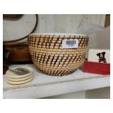 Mixing Bowl And Vintage Coasters