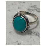 Southwestern Sterling Turquoise Gemstone Ring