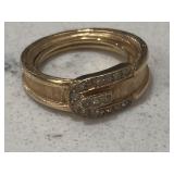 Vintage Belt Style Gold Tone Ring