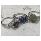Murano Glass Ornate Rings Lot
