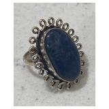 Sterling Ornate Blue Lapis Gemstone Ring