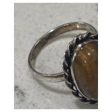 Sterling Tiger Eye Gemstone Ring