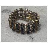 Vintage Blue Sapphire Rhinestone Ring