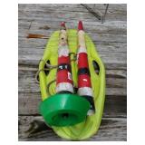 Vintage Blow Mold Lights And Sled