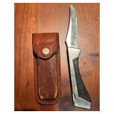 Sharp 300 Folding Knife With Leather Sheath