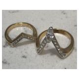Vintage Pair Gold Wedding Bands 18KT hge