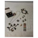 Ladies Jewelry Lot - Charm Bracelets, Earring,