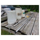 Buckets, Oar And Fishing Net