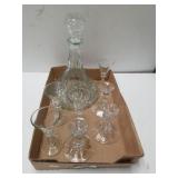Clear Libbey Candle Stick, Sherry Glass, Decanter