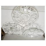 Willow Clear Cake Plates & Bowl, Divided  Plate