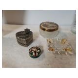 (4) Jewelry Trinket Boxes/Trays
