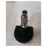 Ladies Large Silver Fashion Ring - Size 6.5 -