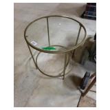Metal Round Glass Top End Table
