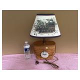 1994 Longaberger Dresden Basket Lamp With Shade