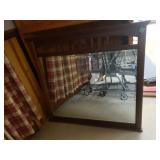 Large Wooden Framed Wall Hanging Mirror - 50×45×2