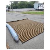 Large Checkered Area Rug W/mat - Has A 5.5 Tear -