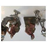 Pewter Indian Figures & Bookends