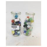 Small Glass Milk Jars With Marbles