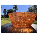 Vintage Dugan Basket Weave Carnival Glass