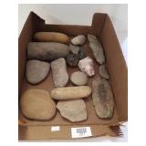 Assorted Native American Tool Ax Heads & More