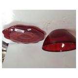 Ruby Red Cake Plate & Bowl