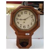 Vintage Regulator Wall Clock(works, Needs Oil)