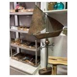 Large Antique Copper Ship Weathervane