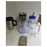 Assorted Beverage Containers & Playing Cards