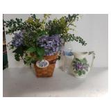 Longaberger Basket And Decorative Jug
