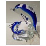 Murano Style Art Glass Dolphin Figurine