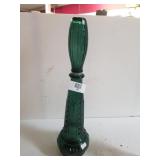 Mid Century Vintage Green Glass Genie Bottle