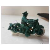 Vintage Cast Iron Policeman On Motorola