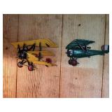 Two Vintage Metal Airplane Wall Hanger