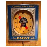 Vintage Pabst Lighted Sign & Clock Works & Runs