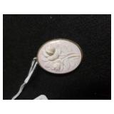 Vintage Light Pink Cameo Pendant Brooch In