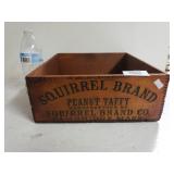 Antique Squirrel Brand Peanut Taffy Box