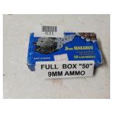 Full Box "50" 9MM Ammo