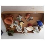 Assorted Pitchers, Figures, Vase