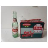 Vintage Dr Pepper Lunchbox And Soda Bottle