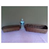 1989 & 1996 Longaberger Baskets - One Has Wooden