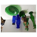 Green & Blue Glassware & Leprechaun