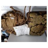 Brown Gold Pillow,  Bed Skirt,  White
