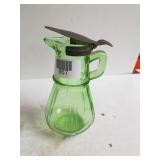 Green Glass Syrup Dispenser