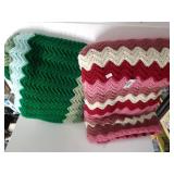 Green & Mauve Colored Afghans